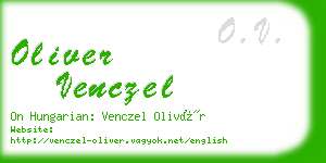 oliver venczel business card